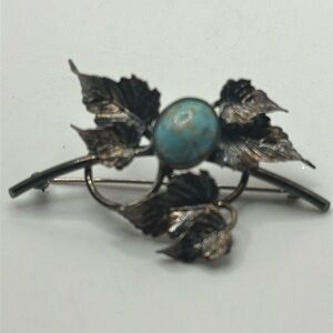 DanKraft Sterling Leaf Turquoise Pen